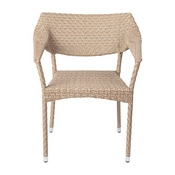 Jace Commercial Grade Stacking Patio Chair, All Weather PE Rattan Wicker Patio Dining Chair in Natural, TT-TT002-NAT-GG