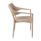 Jace Commercial Grade Stacking Patio Chair, All Weather PE Rattan Wicker Patio Dining Chair in Natural, TT-TT002-NAT-GG