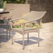 Jace Commercial Grade Stacking Patio Chair, All Weather PE Rattan Wicker Patio Dining Chair in Natural, TT-TT002-NAT-GG