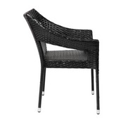 Ethan Commercial Grade Stacking Patio Chair, All Weather PE Rattan Wicker Patio Dining Chair in Black, TT-TT02-BK-GG
