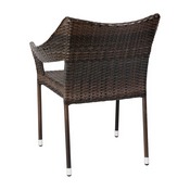 Ethan Commercial Grade Stacking Patio Chair, All Weather PE Rattan Wicker Patio Dining Chair in Espresso, TT-TT02-ESP-GG