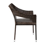 Ethan Commercial Grade Stacking Patio Chair, All Weather PE Rattan Wicker Patio Dining Chair in Espresso, TT-TT02-ESP-GG