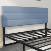 Paxton King Channel Stitched Fabric Upholstered Headboard, Adjustable Height from 44.5" to 57.25" - Blue, TW-3WLHB21-BL-K-GG