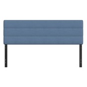 Paxton King Channel Stitched Fabric Upholstered Headboard, Adjustable Height from 44.5" to 57.25" - Blue, TW-3WLHB21-BL-K-GG