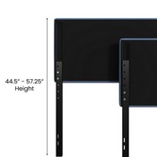 Paxton Queen Channel Stitched Fabric Upholstered Headboard, Adjustable Height from 44.5" to 57.25" - Blue, TW-3WLHB21-BL-Q-GG
