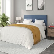 Paxton Queen Channel Stitched Fabric Upholstered Headboard, Adjustable Height from 44.5" to 57.25" - Blue, TW-3WLHB21-BL-Q-GG