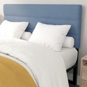 Paxton Queen Channel Stitched Fabric Upholstered Headboard, Adjustable Height from 44.5" to 57.25" - Blue, TW-3WLHB21-BL-Q-GG