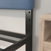 Paxton Queen Channel Stitched Fabric Upholstered Headboard, Adjustable Height from 44.5" to 57.25" - Blue, TW-3WLHB21-BL-Q-GG