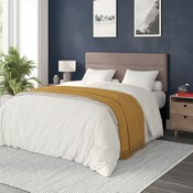 Paxton Queen Channel Stitched Fabric Upholstered Headboard, Adjustable Height from 44.5" to 57.25" - Taupe, TW-3WLHB21-TAN-Q-GG