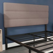 Paxton Queen Channel Stitched Fabric Upholstered Headboard, Adjustable Height from 44.5" to 57.25" - Taupe, TW-3WLHB21-TAN-Q-GG