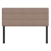 Paxton Queen Channel Stitched Fabric Upholstered Headboard, Adjustable Height from 44.5" to 57.25" - Taupe, TW-3WLHB21-TAN-Q-GG