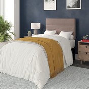 Paxton Twin Channel Stitched Fabric Upholstered Headboard, Adjustable Height from 44.5" to 57.25" - Taupe, TW-3WLHB21-TAN-T-GG