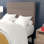 Paxton Twin Channel Stitched Fabric Upholstered Headboard, Adjustable Height from 44.5" to 57.25" - Taupe, TW-3WLHB21-TAN-T-GG