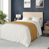 Paxton Full Channel Stitched Fabric Upholstered Headboard, Adjustable Height from 44.5" to 57.25" - Cream, TW-3WLHB21-W-F-GG