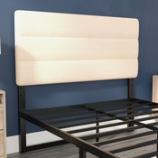 Paxton Full Channel Stitched Fabric Upholstered Headboard, Adjustable Height from 44.5" to 57.25" - Cream, TW-3WLHB21-W-F-GG
