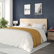 Paxton King Channel Stitched Fabric Upholstered Headboard, Adjustable Height from 44.5" to 57.25" - Cream, TW-3WLHB21-W-K-GG