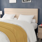 Paxton King Channel Stitched Fabric Upholstered Headboard, Adjustable Height from 44.5" to 57.25" - Cream, TW-3WLHB21-W-K-GG