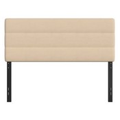 Paxton Queen Channel Stitched Fabric Upholstered Headboard, Adjustable Height from 44.5" to 57.25" - Cream, TW-3WLHB21-W-Q-GG