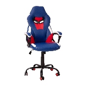 Ergonomic PC Office Computer Chair - Adjustable Red & Blue Designer Gaming Chair - 360 Swivel - Red Dual Wheel Casters