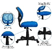 Low Back Blue Mesh Swivel Task Office Chair, WA-3074-BL-GG