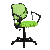 Low Back Green Mesh Swivel Task Office Chair with Arms, WA-3074-GN-A-GG