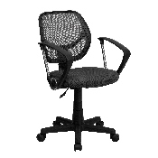 Low Back Gray Mesh Swivel Task Office Chair with Arms, WA-3074-GY-A-GG