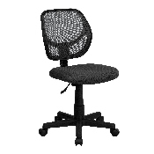 Low Back Gray Mesh Swivel Task Office Chair with Curved Square Back, WA-3074-GY-GG