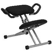 Ergonomic Kneeling Office Chair with Handles in Black Fabric, WL-1429-GG