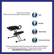 Ergonomic Kneeling Office Chair with Handles in Black Fabric, WL-1429-GG