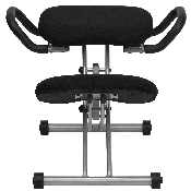 Ergonomic Kneeling Office Chair with Handles in Black Fabric, WL-1429-GG