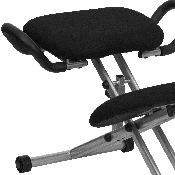 Ergonomic Kneeling Office Chair with Handles in Black Fabric, WL-1429-GG