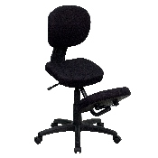 Mobile Ergonomic Kneeling Posture Task Office Chair with Back in Black Fabric, WL-1430-GG