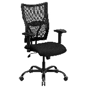 HERCULES Series Big & Tall 400 lb. Rated Black Mesh Executive Swivel Ergonomic Office Chair with Adjustable Arms, WL-5029SYG-A-GG