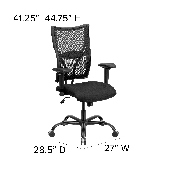 HERCULES Series Big & Tall 400 lb. Rated Black Mesh Executive Swivel Ergonomic Office Chair with Adjustable Arms, WL-5029SYG-A-GG