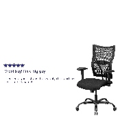 HERCULES Series Big & Tall 400 lb. Rated Black Mesh Executive Swivel Ergonomic Office Chair with Adjustable Arms, WL-5029SYG-A-GG