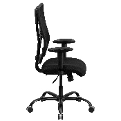 HERCULES Series Big & Tall 400 lb. Rated Black Mesh Executive Swivel Ergonomic Office Chair with Adjustable Arms, WL-5029SYG-A-GG