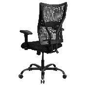 HERCULES Series Big & Tall 400 lb. Rated Black Mesh Executive Swivel Ergonomic Office Chair with Adjustable Arms, WL-5029SYG-A-GG