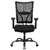 HERCULES Series Big & Tall 400 lb. Rated Black Mesh Executive Swivel Ergonomic Office Chair with Adjustable Arms, WL-5029SYG-A-GG