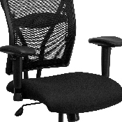 HERCULES Series Big & Tall 400 lb. Rated Black Mesh Executive Swivel Ergonomic Office Chair with Adjustable Arms, WL-5029SYG-A-GG