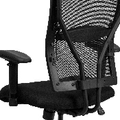 HERCULES Series Big & Tall 400 lb. Rated Black Mesh Executive Swivel Ergonomic Office Chair with Adjustable Arms, WL-5029SYG-A-GG