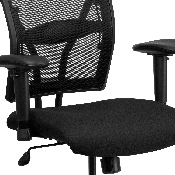 HERCULES Series Big & Tall 400 lb. Rated Black Mesh Ergonomic Drafting Chair with Adjustable Arms, WL-5029SYG-AD-GG