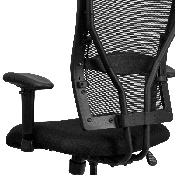 HERCULES Series Big & Tall 400 lb. Rated Black Mesh Ergonomic Drafting Chair with Adjustable Arms, WL-5029SYG-AD-GG