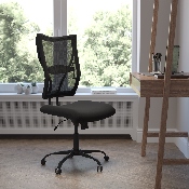 HERCULES Series Big & Tall 400 lb. Rated Black Mesh Executive Swivel Ergonomic Office Chair, WL-5029SYG-GG