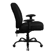 HERCULES Series Big & Tall 400 lb. Rated Black Fabric Executive Ergonomic Office Chair with Adjustable Back and Arms, WL-715MG-BK-A-GG