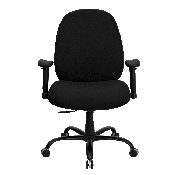 HERCULES Series Big & Tall 400 lb. Rated Black Fabric Executive Ergonomic Office Chair with Adjustable Back and Arms, WL-715MG-BK-A-GG