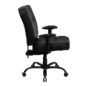 HERCULES Series Big & Tall 400 lb. Rated Black LeatherSoft Executive Ergonomic Office Chair with Adjustable Arms, WL-735SYG-BK-LEA-A-GG
