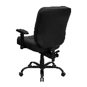 HERCULES Series Big & Tall 400 lb. Rated Black LeatherSoft Executive Ergonomic Office Chair with Adjustable Arms, WL-735SYG-BK-LEA-A-GG