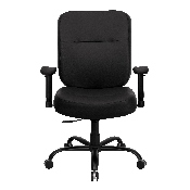 HERCULES Series Big & Tall 400 lb. Rated Black LeatherSoft Executive Ergonomic Office Chair with Adjustable Arms, WL-735SYG-BK-LEA-A-GG