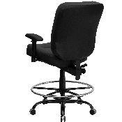 HERCULES Series Big & Tall 400 lb. Rated Black LeatherSoft Ergonomic Drafting Chair with Adjustable Arms, WL-735SYG-BK-LEA-AD-GG