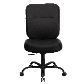 HERCULES Series Big & Tall 400 lb. Rated Black LeatherSoft Executive Swivel Ergonomic Office Chair with Rectangle Back, WL-735SYG-BK-LEA-GG